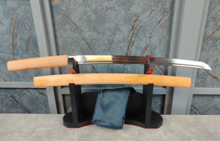 Munenori T10 steel Shirasaya Wakizashi with bo-hi